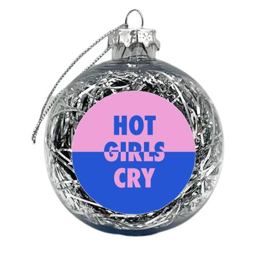 Hot girls cry split - xmas bauble by The Girl Next Draw