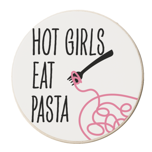 Hot Girls Eat Pasta - personalised beer coaster by Move Studio