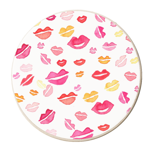Hot lips - personalised beer coaster by Michelle Walker