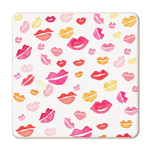 Hot lips - personalised beer coaster by Michelle Walker