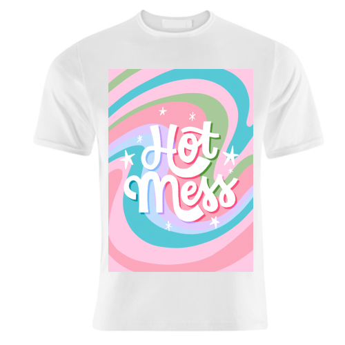 Hot Mess Retro Vibe Print - unique t shirt by Natalie Rodrigues