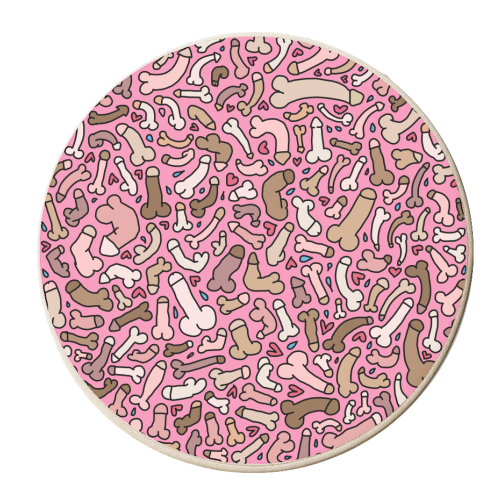 Hot pik penis pattern fun - personalised beer coaster by andrea zuza