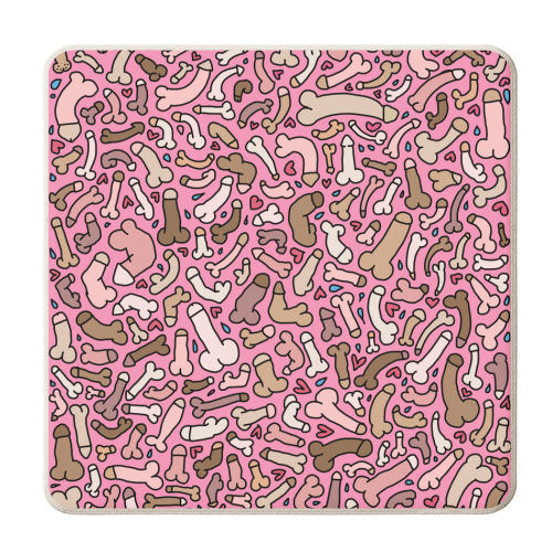 Hot pik penis pattern fun - personalised beer coaster by andrea zuza