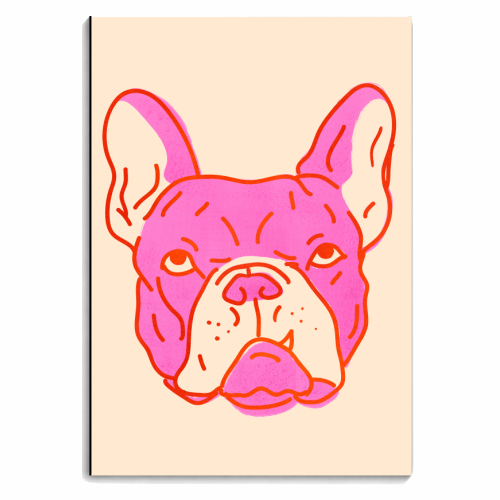 Hot Pink Bulldog - personalised A4, A5, A6 notebook by Ania Wieclaw
