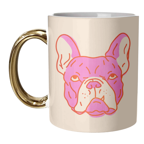 Hot Pink Bulldog - unique mug by Ania Wieclaw