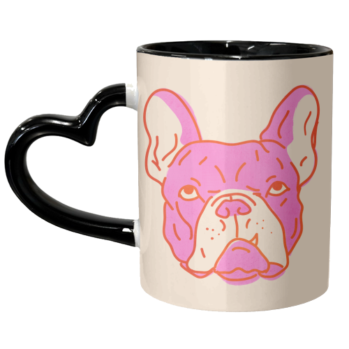 Hot Pink Bulldog - unique mug by Ania Wieclaw
