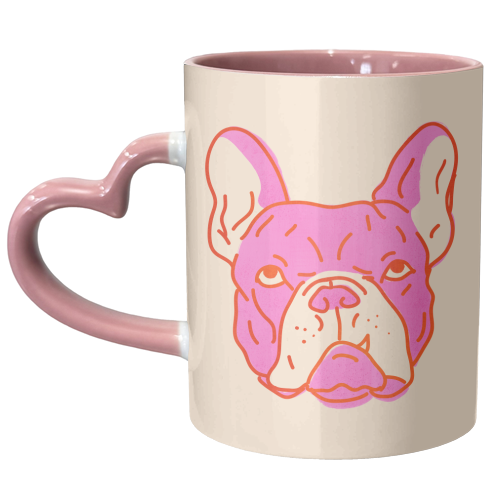 Hot Pink Bulldog - unique mug by Ania Wieclaw