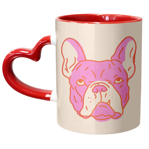 Hot Pink Bulldog - unique mug by Ania Wieclaw