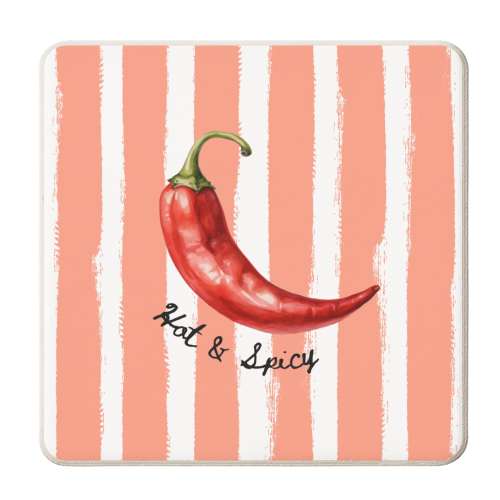Hot & Spicy - personalised beer coaster by Ms Doodle