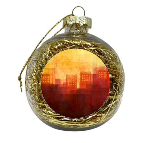 Hot summer sunset - xmas bauble by DejaReve