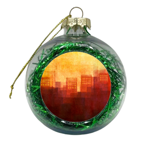 Hot summer sunset - xmas bauble by DejaReve