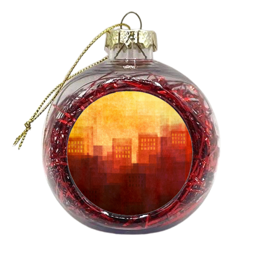 Hot summer sunset - xmas bauble by DejaReve