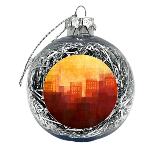 Hot summer sunset - xmas bauble by DejaReve