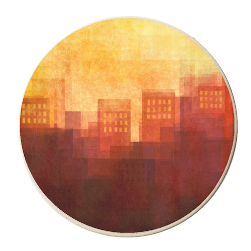 Hot summer sunset - personalised beer coaster by DejaReve