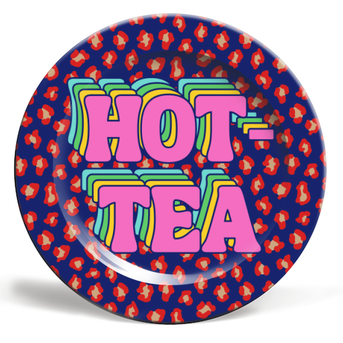Hot-Tea - ceramic dinner plate by Nida Designs