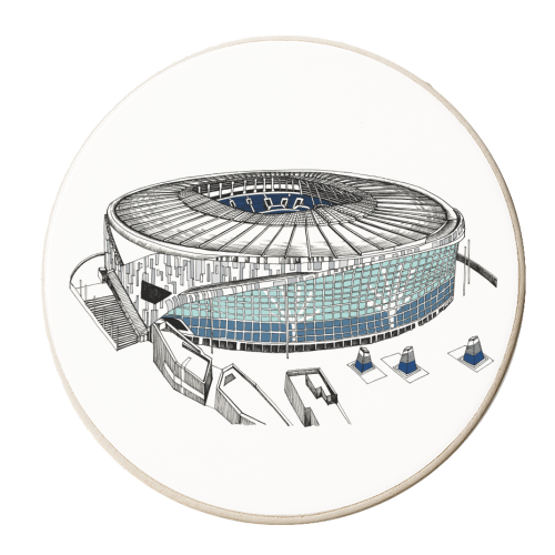 Hotspur Football Stadium - personalised beer coaster by Katie Clement