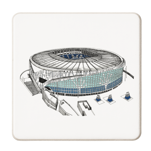 Hotspur Football Stadium - personalised beer coaster by Katie Clement
