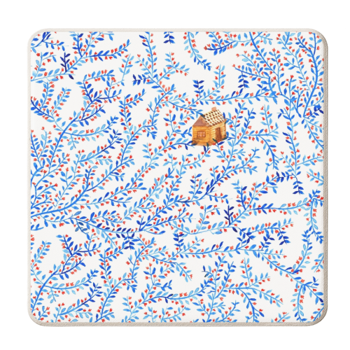 House in the garden - personalised beer coaster by Michelle Walker