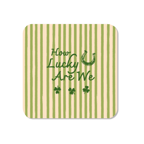 How Lucky We Are Horseshoe & Clover Green Stripe - Magnet by EZbie