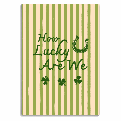 How Lucky We Are Horseshoe & Clover Green Stripe - personalised A4, A5, A6 notebook by EZbie
