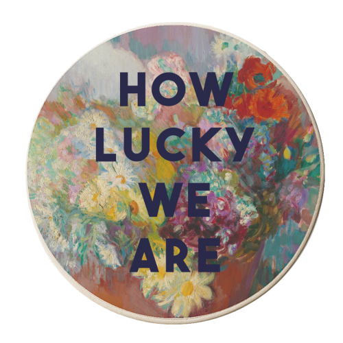 How Lucky We Are - personalised beer coaster by The 13 Prints