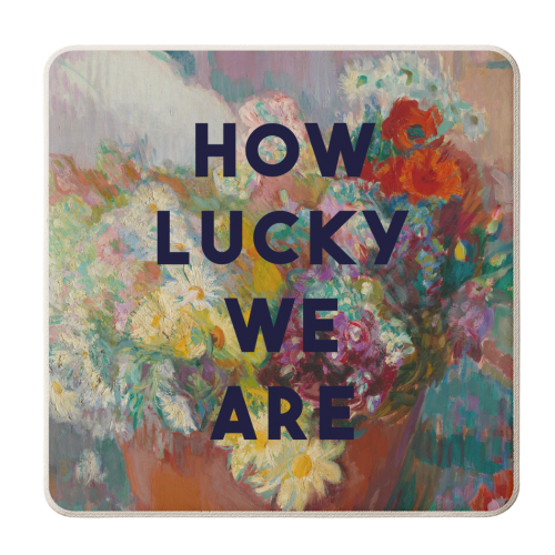 How Lucky We Are - personalised beer coaster by The 13 Prints