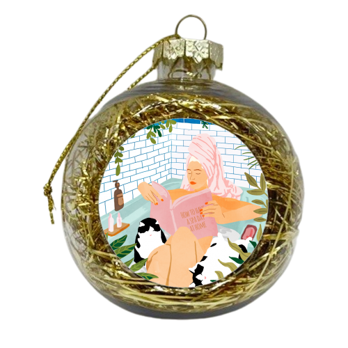 How To Have A Cat Spa Day At Home | Modern Bohemian Home Décor | Pet Bathroom Urban Jungle - xmas bauble by Uma Prabhakar Gokhale