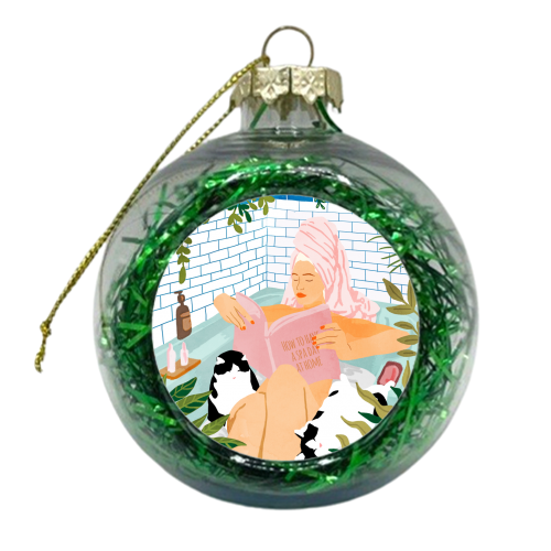 How To Have A Cat Spa Day At Home | Modern Bohemian Home Décor | Pet Bathroom Urban Jungle - xmas bauble by Uma Prabhakar Gokhale
