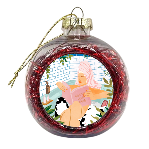 How To Have A Cat Spa Day At Home | Modern Bohemian Home Décor | Pet Bathroom Urban Jungle - xmas bauble by Uma Prabhakar Gokhale