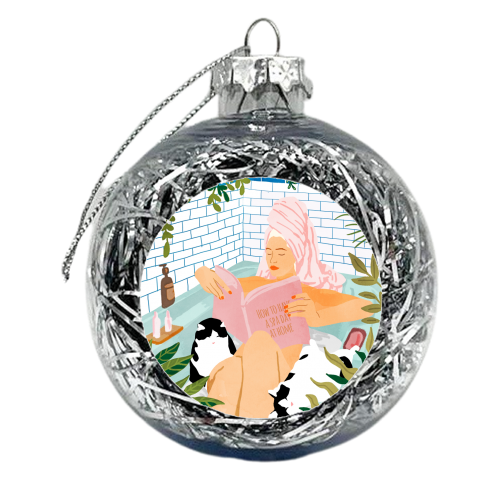 How To Have A Cat Spa Day At Home | Modern Bohemian Home Décor | Pet Bathroom Urban Jungle - xmas bauble by Uma Prabhakar Gokhale