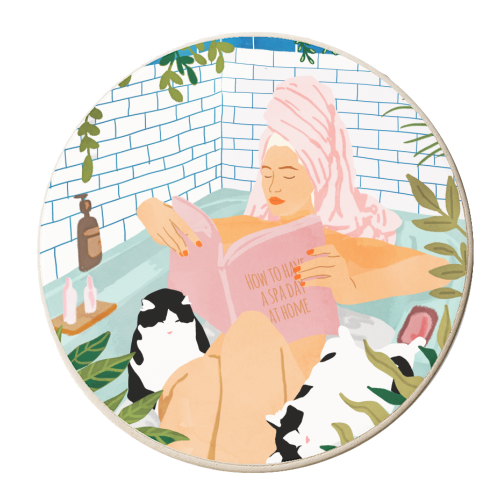 How To Have A Cat Spa Day At Home | Modern Bohemian Home Décor | Pet Bathroom Urban Jungle - personalised beer coaster by Uma Prabhakar Gokhale