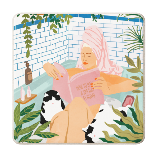 How To Have A Cat Spa Day At Home | Modern Bohemian Home Décor | Pet Bathroom Urban Jungle - personalised beer coaster by Uma Prabhakar Gokhale
