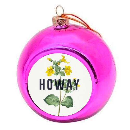 Howay - colourful christmas bauble by The 13 Prints