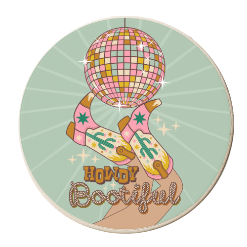 Howdy Bootiful - personalised beer coaster by Claire Atwood