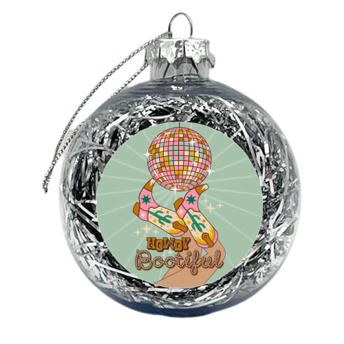 Howdy Bootiful - xmas bauble by Claire Atwood