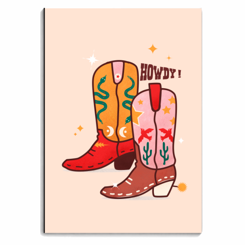 Howdy! Cowboy Boots - personalised A4, A5, A6 notebook by Ania Wieclaw