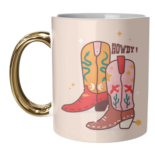 Howdy! Cowboy Boots - unique mug by Ania Wieclaw