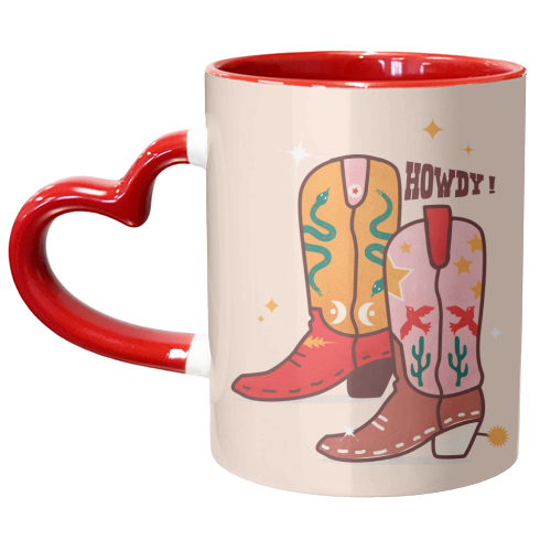 Howdy! Cowboy Boots - unique mug by Ania Wieclaw