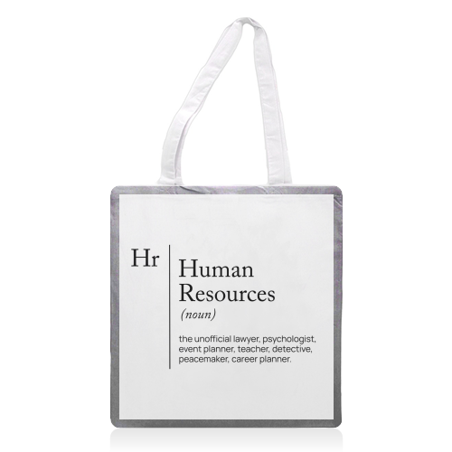 HR Definition dictionnary - printed canvas tote bag by skattia ilie