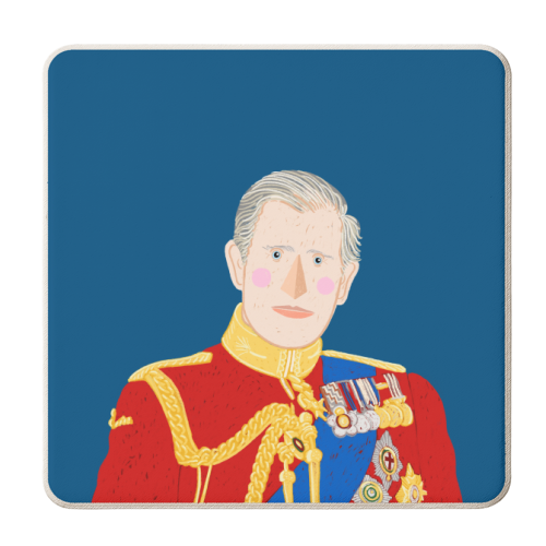 HRH Charles III - personalised beer coaster by Adam Regester