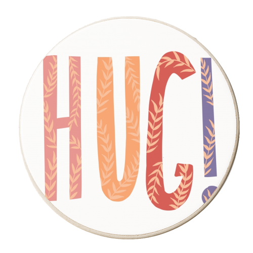 HUG! - personalised beer coaster by Amy Harwood