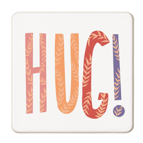HUG! - personalised beer coaster by Amy Harwood