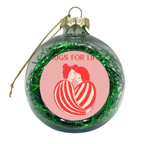 Hugs For Life - xmas bauble by Lisa Wardle