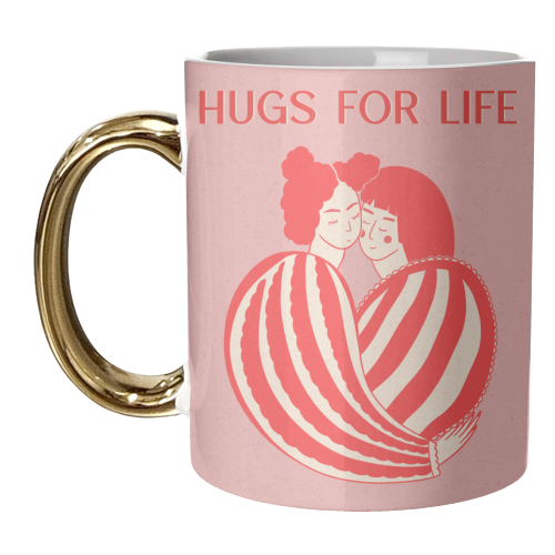 Hugs For Life - unique mug by Lisa Wardle