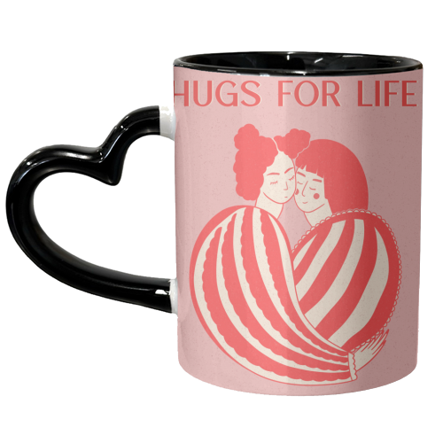 Hugs For Life - unique mug by Lisa Wardle