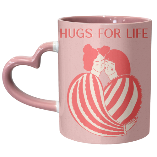 Hugs For Life - unique mug by Lisa Wardle