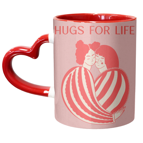 Hugs For Life - unique mug by Lisa Wardle