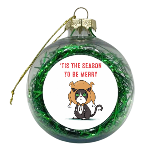 Humbug cat - xmas bauble by Louise Gardner