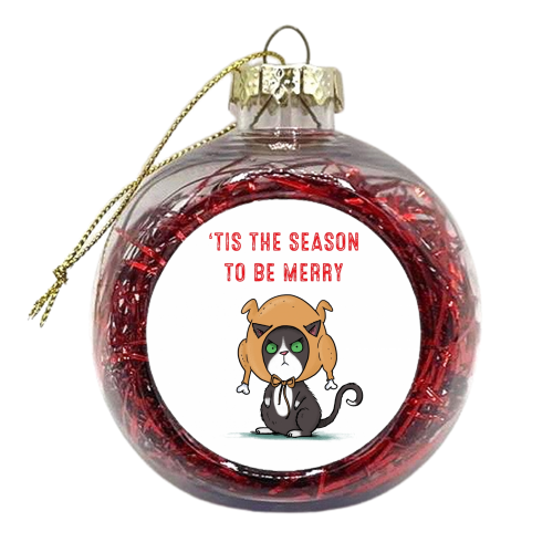 Humbug cat - xmas bauble by Louise Gardner