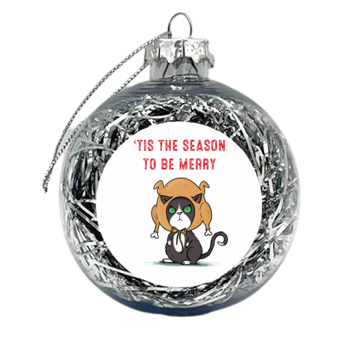 Humbug cat - xmas bauble by Louise Gardner